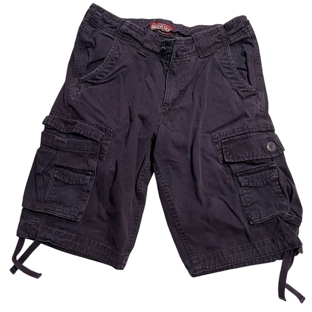 Matchstick Cargo Shorts Utility Militarycore Mens Size 29 Dark Purple 11" Inseam